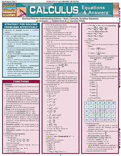 Calculus Equations Answers (Quickstudy: Academic)