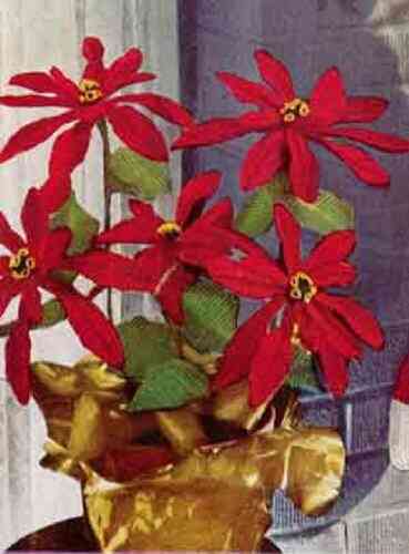 Poinsettia Plant Crochet Christmas Pattern Vintage Christmas Pattern