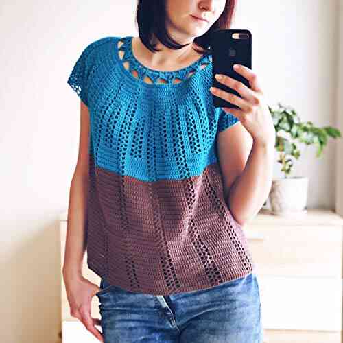 Crochet Pattern For Women Horizon Top Sizes S M L : Unique Crochet Patterns By TheMailoDesign