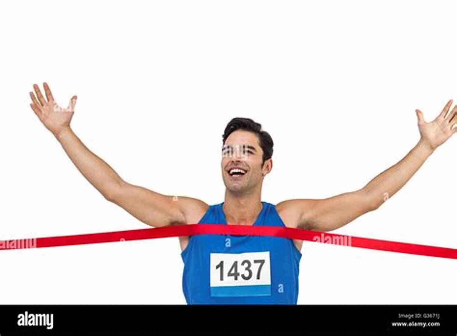 A Determined Athlete Crossing The Finish Line, Sweating With A Victorious Expression Polyeucte: The Greater The Effort The Greater The Glory