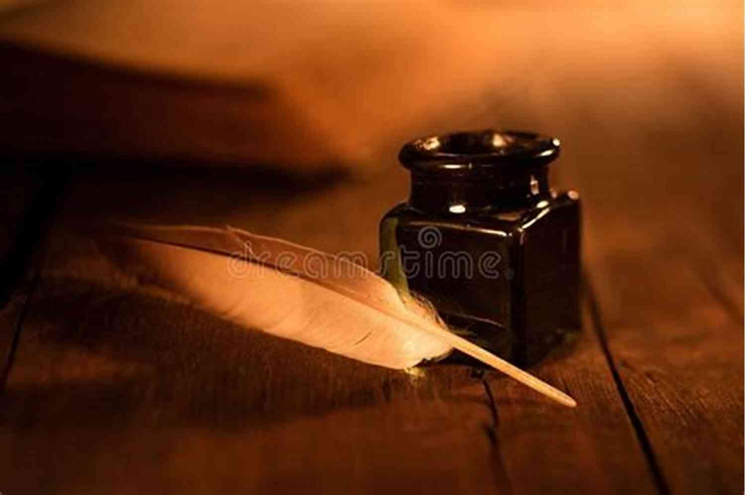 Close Up Of A Quill Pen And Inkwell The Canterbury Tales Lindsay Price
