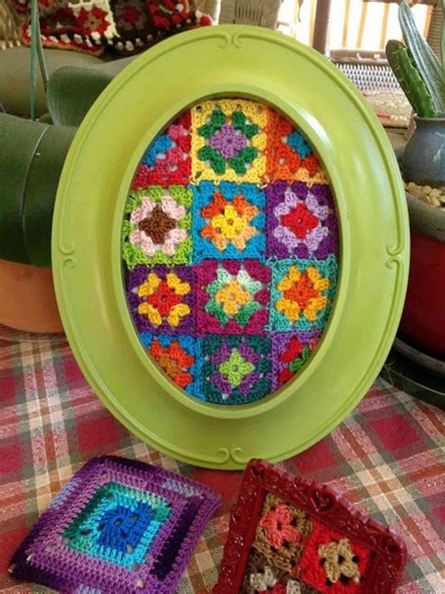Granny Square Motifs Used As Wall Art Granny Square Motif: Crochet Pattern