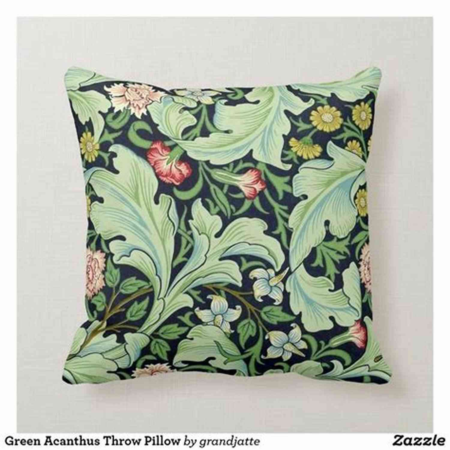 Illustration Of Haiku And Senryu On The Acanthus Pillow Acanthus Pillow: Illustrated Of Haiku And Senryu