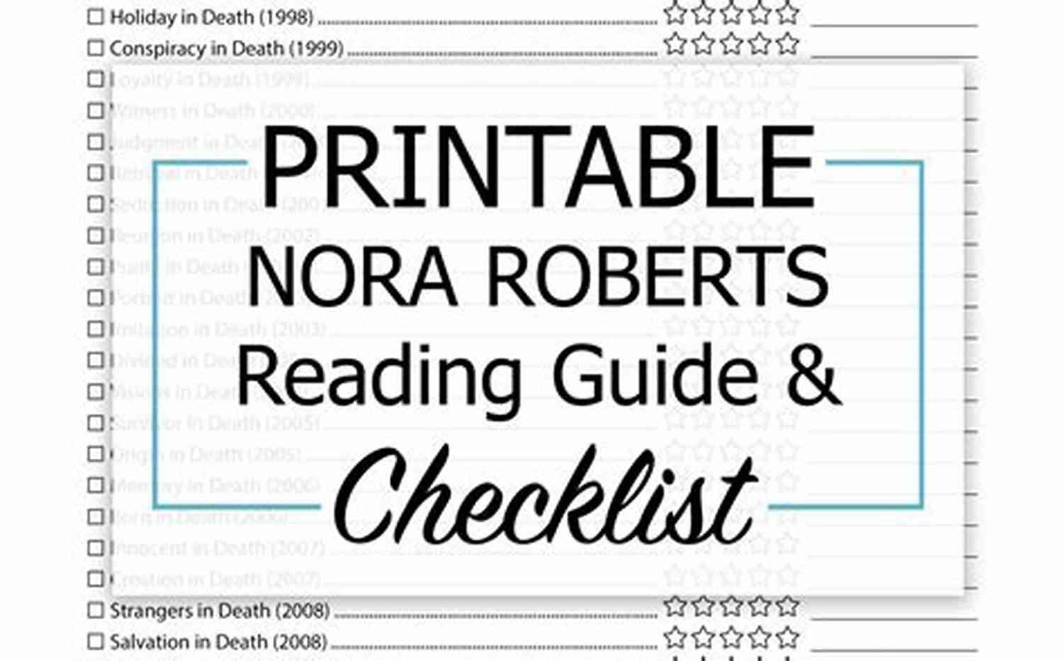 Nora Roberts Reading Order Guide Nora Roberts Reading Order Guide (SeriesBookList Com Author Guides)