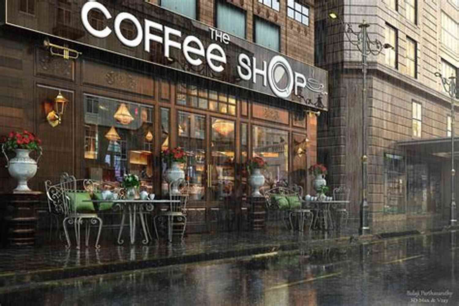 Photograph Of A Rainy Day Outside A Coffee Shop Things We Never Got Over
