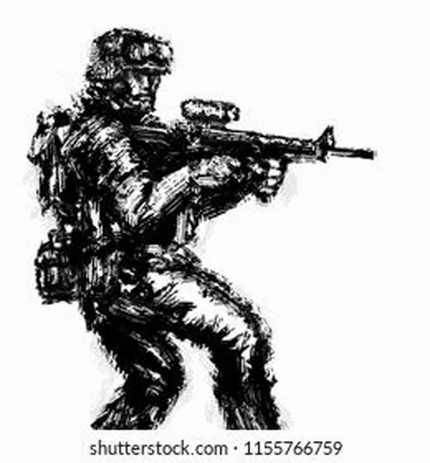 Portrait Of A Brave Soldier Holding A Rifle In A War Torn Jungle A Soldier Of The Empire