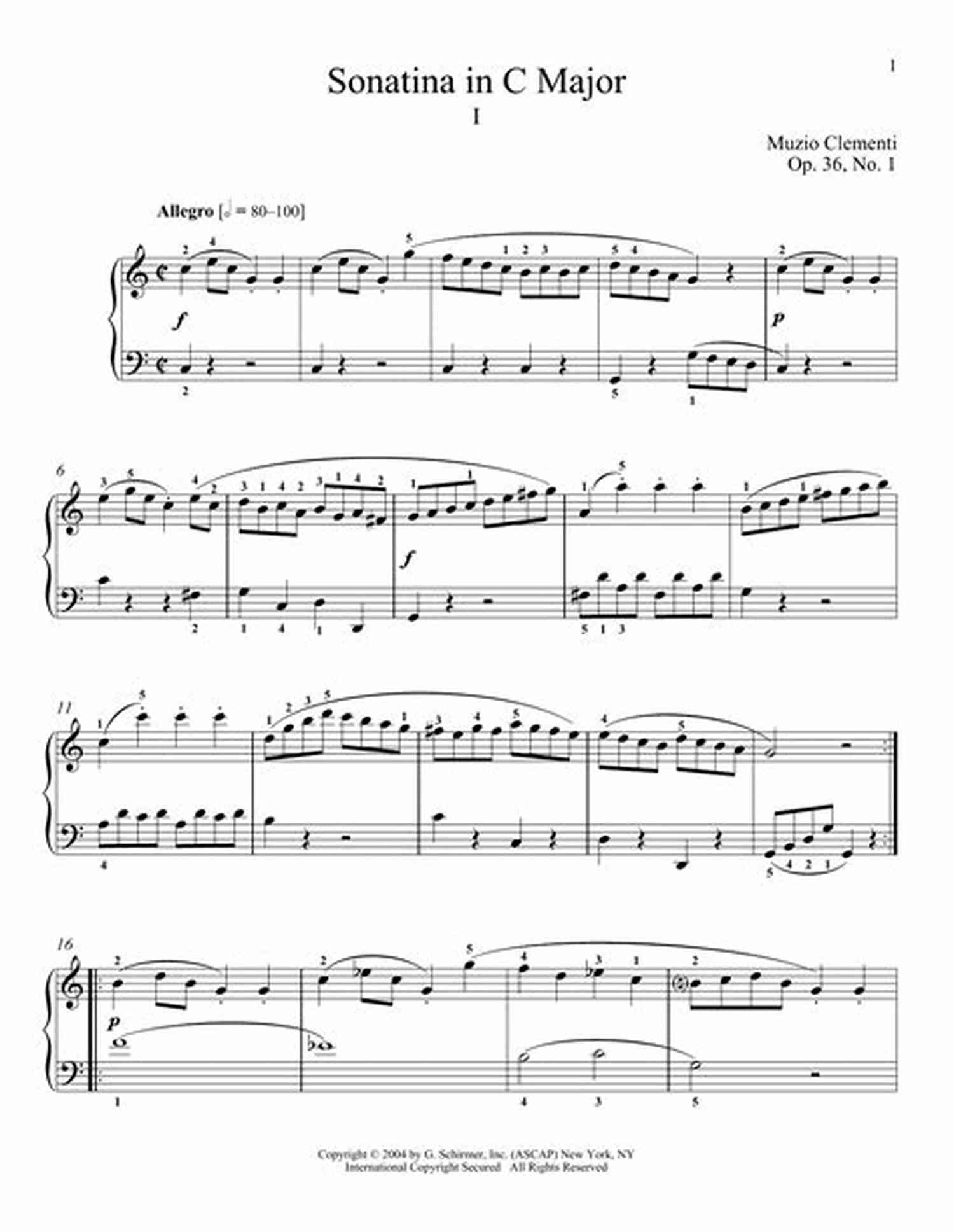 Sheet Music Featuring The Sonatina In C Major First Steps In Keyboard Literature: The Easiest Early Intermediate Piano Classics To Moderns In Original Forms
