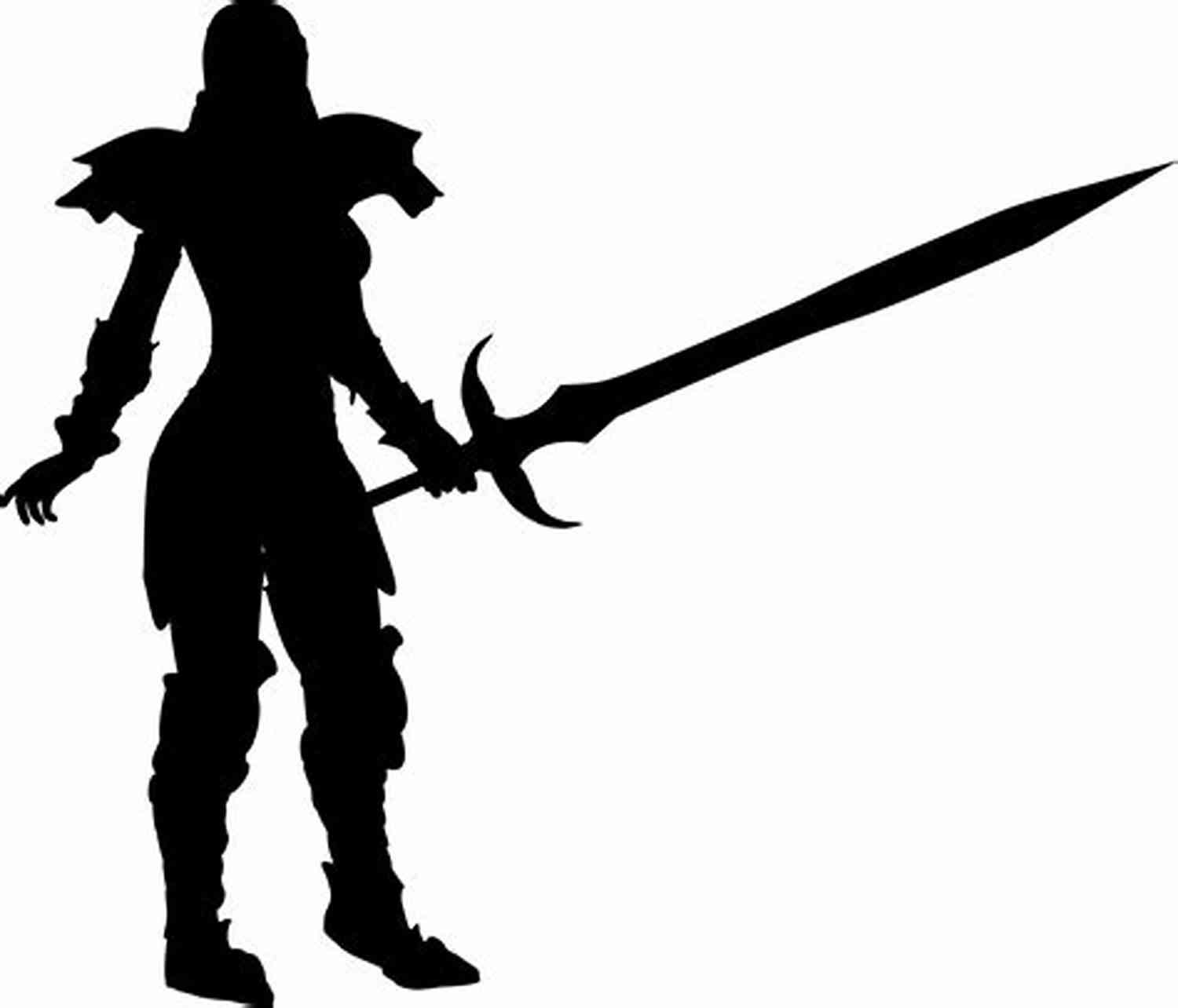 Silhouette Of A Female Warrior With A Sword In Hand, Ready For Battle Sister Of The Sword: The Barbarians 3