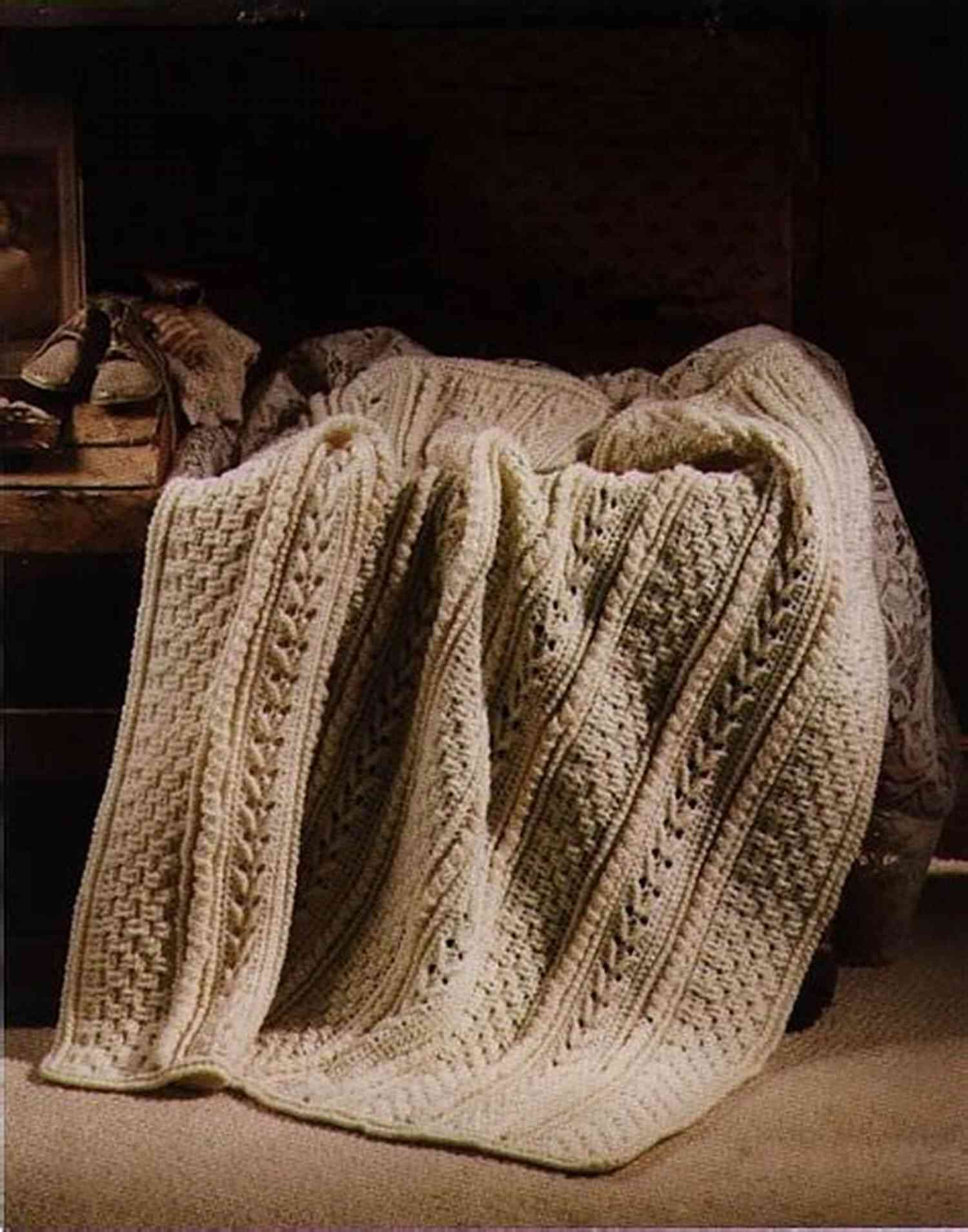Alternative Aran Throw Knitting Pattern Close Up Alternative Aran Throw: Knitting Pattern